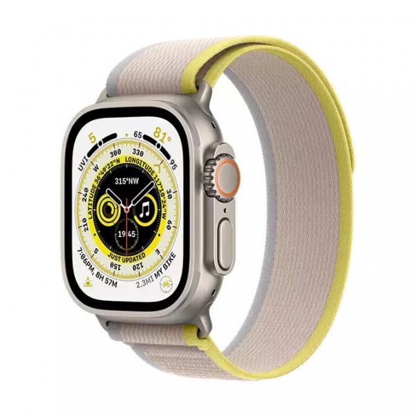 Apple Watch Ultra LTE 49mm Yellow/Beige Trail Loop S/M NEW Open Box (07/08/24) 100% Battery